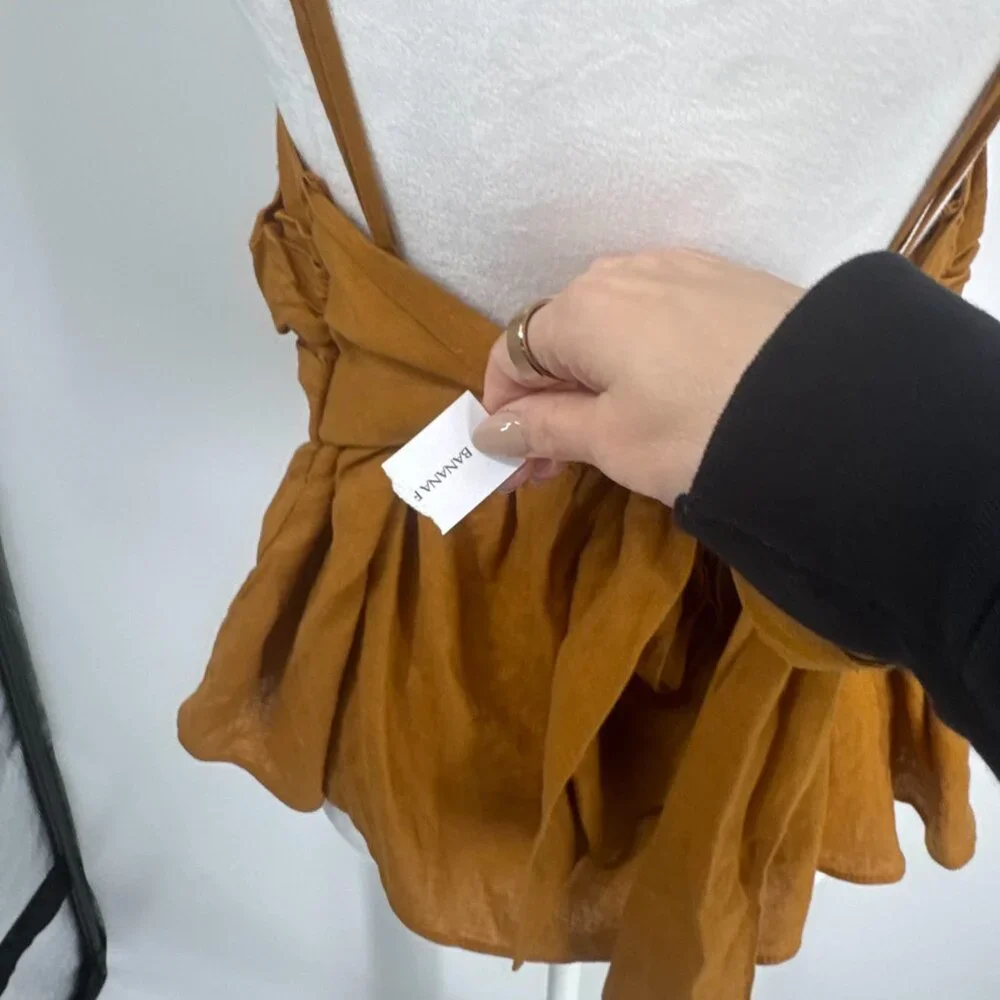 Banana Republic Linen-Blend Tie-Back Peplum Camisole Top Size XL NWT - Picture 10 of 13